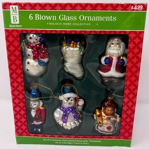Vintage 2004 Merry Brite 6 Blown Glass Ornaments CVS